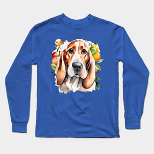 Cute dog and fruits basset hound dog gifts for all Long Sleeve T-Shirt
